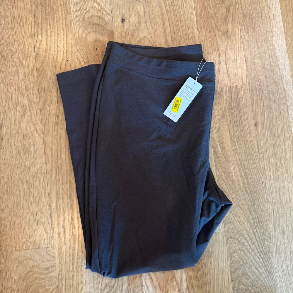 Eileen Fisher Deep Brown Stretch Pull-On Pants